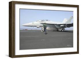 An F-A-18F Super Hornet Prepares to Launch-null-Framed Photographic Print