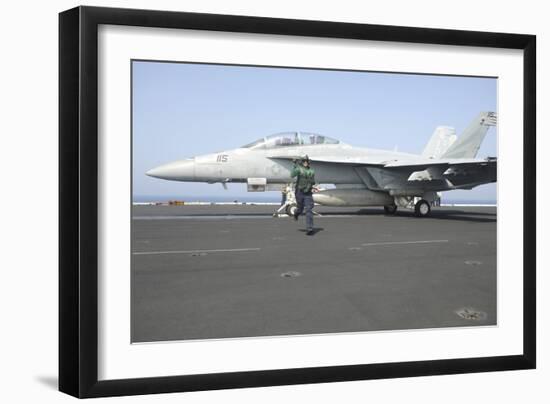 An F-A-18F Super Hornet Prepares to Launch-null-Framed Photographic Print