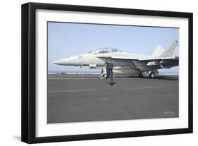 An F-A-18F Super Hornet Prepares to Launch-null-Framed Photographic Print