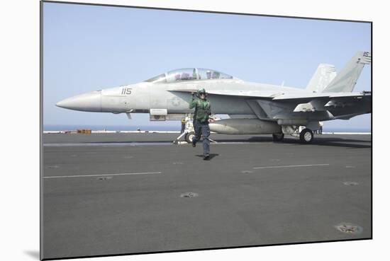 An F-A-18F Super Hornet Prepares to Launch-null-Mounted Photographic Print