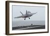 An F-A-18F Super Hornet Taking Off from USS Nimitz-null-Framed Photographic Print