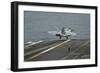 An F-A-18F Super Hornet Taking Off from USS Nimitz-null-Framed Photographic Print