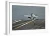 An F-A-18F Super Hornet Taking Off from USS Nimitz-null-Framed Photographic Print