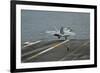 An F-A-18F Super Hornet Taking Off from USS Nimitz-null-Framed Photographic Print