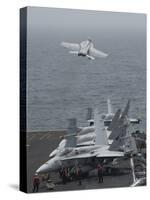 An F-A-18F Super Hornet Taking Off from USS Nimitz-null-Stretched Canvas