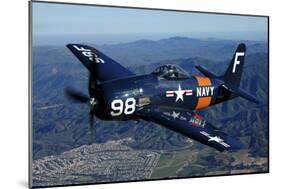 An F8F Bearcat Flying over Chino, California-Stocktrek Images-Mounted Photographic Print