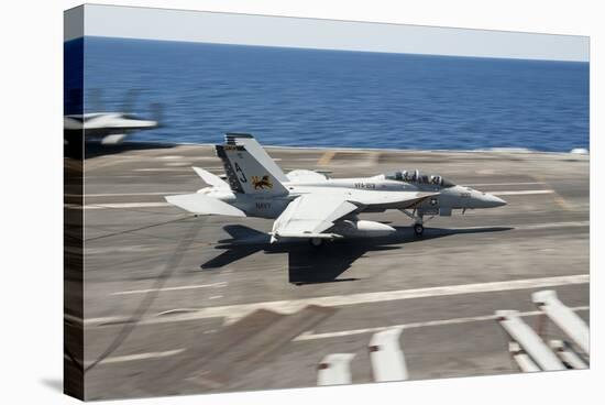 An Fa-18F Super Hornet Lands Aboard USS George H.W. Bush-null-Stretched Canvas