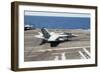 An Fa-18F Super Hornet Lands Aboard USS George H.W. Bush-null-Framed Photographic Print