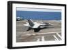 An Fa-18F Super Hornet Lands Aboard USS George H.W. Bush-null-Framed Photographic Print