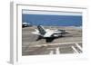 An Fa-18F Super Hornet Lands Aboard USS George H.W. Bush-null-Framed Photographic Print