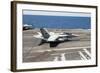 An Fa-18F Super Hornet Lands Aboard USS George H.W. Bush-null-Framed Photographic Print