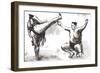 An Hand Drawn (Converted) Vector from Series Martial Arts: Sumo. Sumo is a Competitive Full-Contact-KUCO-Framed Art Print