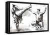 An Hand Drawn (Converted) Vector from Series Martial Arts: Sumo. Sumo is a Competitive Full-Contact-KUCO-Framed Stretched Canvas