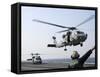 An HH-60H Sea Hawk Helicopter Takes Off from USS Ronald Reagan-Stocktrek Images-Framed Stretched Canvas