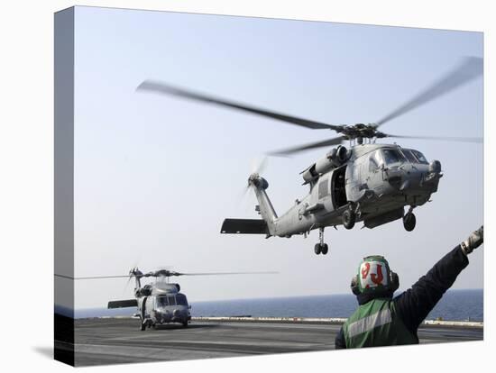 An HH-60H Sea Hawk Helicopter Takes Off from USS Ronald Reagan-Stocktrek Images-Stretched Canvas