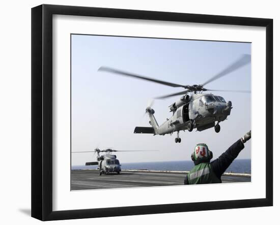 An HH-60H Sea Hawk Helicopter Takes Off from USS Ronald Reagan-Stocktrek Images-Framed Photographic Print