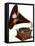 An His Master's Voice Monarch Gramophone, with Oak Case and Fluted Oak Horn, circa 1911-null-Framed Stretched Canvas