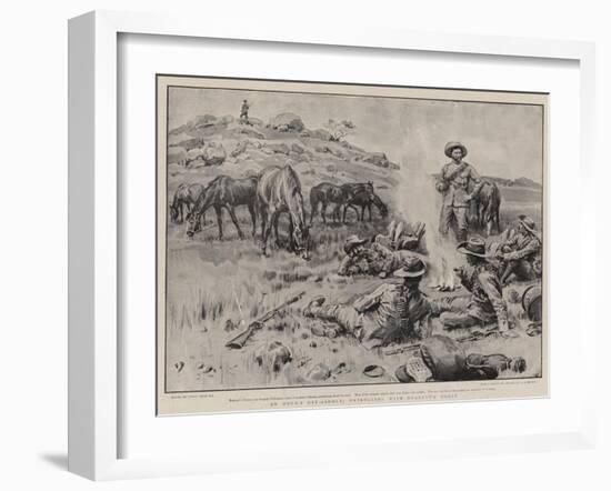 An Hour's Off-Saddle, Patrolling with Brabant's Horse-Frank Dadd-Framed Giclee Print