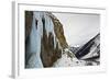An Ice Climber Ascending a Frozen Cascade in the Fournel Valley, Ecrins Massif, France, Europe-David Pickford-Framed Photographic Print