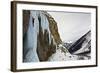 An Ice Climber Ascending a Frozen Cascade in the Fournel Valley, Ecrins Massif, France, Europe-David Pickford-Framed Photographic Print