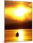 An Ice Fisherman Motors Across the Frozen Surface of Lake Champlain Near the Milton-South Hero, VT.-null-Mounted Photographic Print