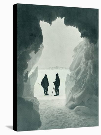 'An Ice Grotto - Tent Island in Distance (Captain Scott and Wright)', c1911, (1913)-Herbert Ponting-Stretched Canvas