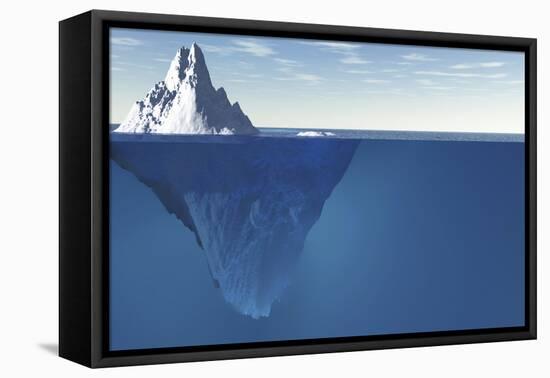 An Iceberg with Visible Underwater Surface-Goodmorning3am-Framed Stretched Canvas