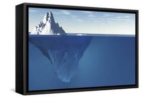 An Iceberg with Visible Underwater Surface-Goodmorning3am-Framed Stretched Canvas