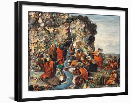 An Icon Depicting Moses Striking the Rock-null-Framed Giclee Print