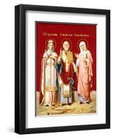 An Icon Painted on Glass Depicting Saint Nicholas-null-Framed Premium Giclee Print