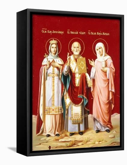 An Icon Painted on Glass Depicting Saint Nicholas-null-Framed Stretched Canvas