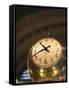 An Illuminated Clock in Grand Central Station, New York, New York, USA-David H. Wells-Framed Stretched Canvas