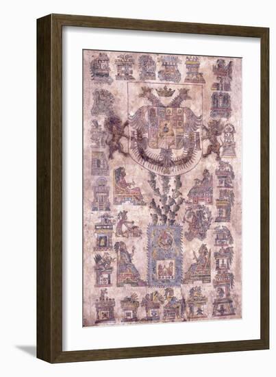 An Illuminated Document from Mexico, Showing the Coat of Arms of the Viceroy Sotomayor, C.1645-null-Framed Giclee Print