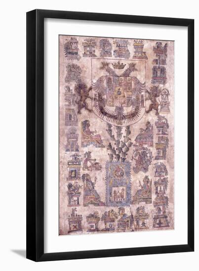 An Illuminated Document from Mexico, Showing the Coat of Arms of the Viceroy Sotomayor, C.1645-null-Framed Giclee Print