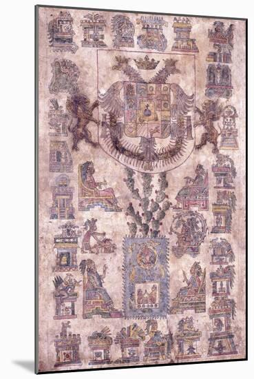 An Illuminated Document from Mexico, Showing the Coat of Arms of the Viceroy Sotomayor, C.1645-null-Mounted Giclee Print
