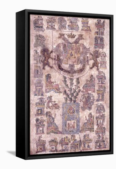 An Illuminated Document from Mexico, Showing the Coat of Arms of the Viceroy Sotomayor, C.1645-null-Framed Stretched Canvas
