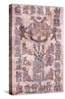 An Illuminated Document from Mexico, Showing the Coat of Arms of the Viceroy Sotomayor, C.1645-null-Stretched Canvas