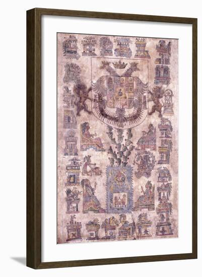 An Illuminated Document from Mexico, Showing the Coat of Arms of the Viceroy Sotomayor, C.1645-null-Framed Giclee Print