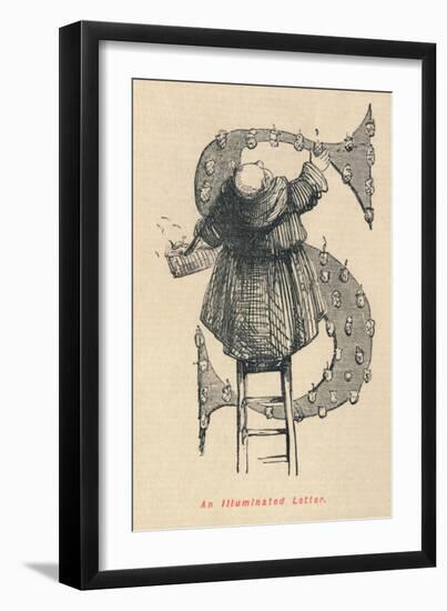 'An Illuminated Letter', c1860, (c1860)-John Leech-Framed Giclee Print