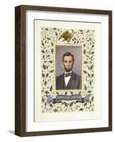 An Illuminated Page with a Miniature Portrait of Abraham Lincoln, 1928-Alberto Sangorski-Framed Giclee Print