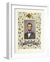 An Illuminated Page with a Miniature Portrait of Abraham Lincoln, 1928-Alberto Sangorski-Framed Giclee Print