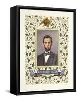 An Illuminated Page with a Miniature Portrait of Abraham Lincoln, 1928-Alberto Sangorski-Framed Stretched Canvas