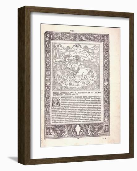 An Illustrated Page from a Latin Edition of Plutarchus' 'Parallel Lives'-null-Framed Giclee Print