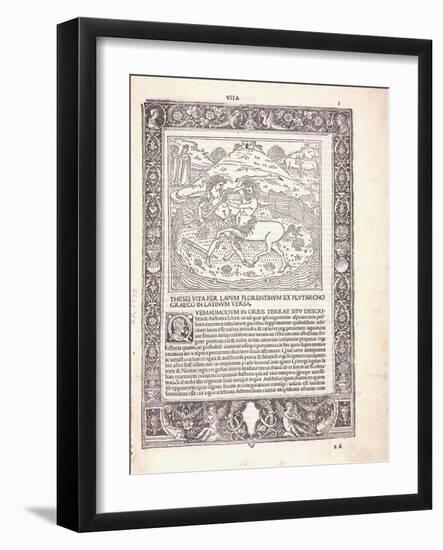 An Illustrated Page from a Latin Edition of Plutarchus' 'Parallel Lives'-null-Framed Giclee Print