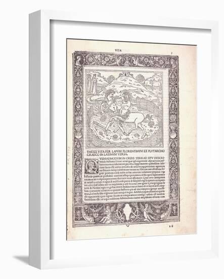 An Illustrated Page from a Latin Edition of Plutarchus' 'Parallel Lives'-null-Framed Giclee Print