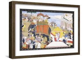 An Illustration from the Hamir Hath, Early 19th Century-null-Framed Giclee Print