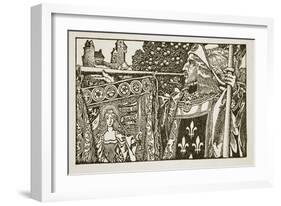 An illustration from 'The Story of King Arthur and his Knights', 1903-Howard Pyle-Framed Giclee Print