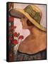 An Illustration of a Woman in a Summer Hat and Dress-null-Framed Stretched Canvas