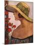 An Illustration of a Woman in a Summer Hat and Dress-null-Mounted Premium Photographic Print