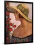 An Illustration of a Woman in a Summer Hat and Dress-null-Framed Photographic Print